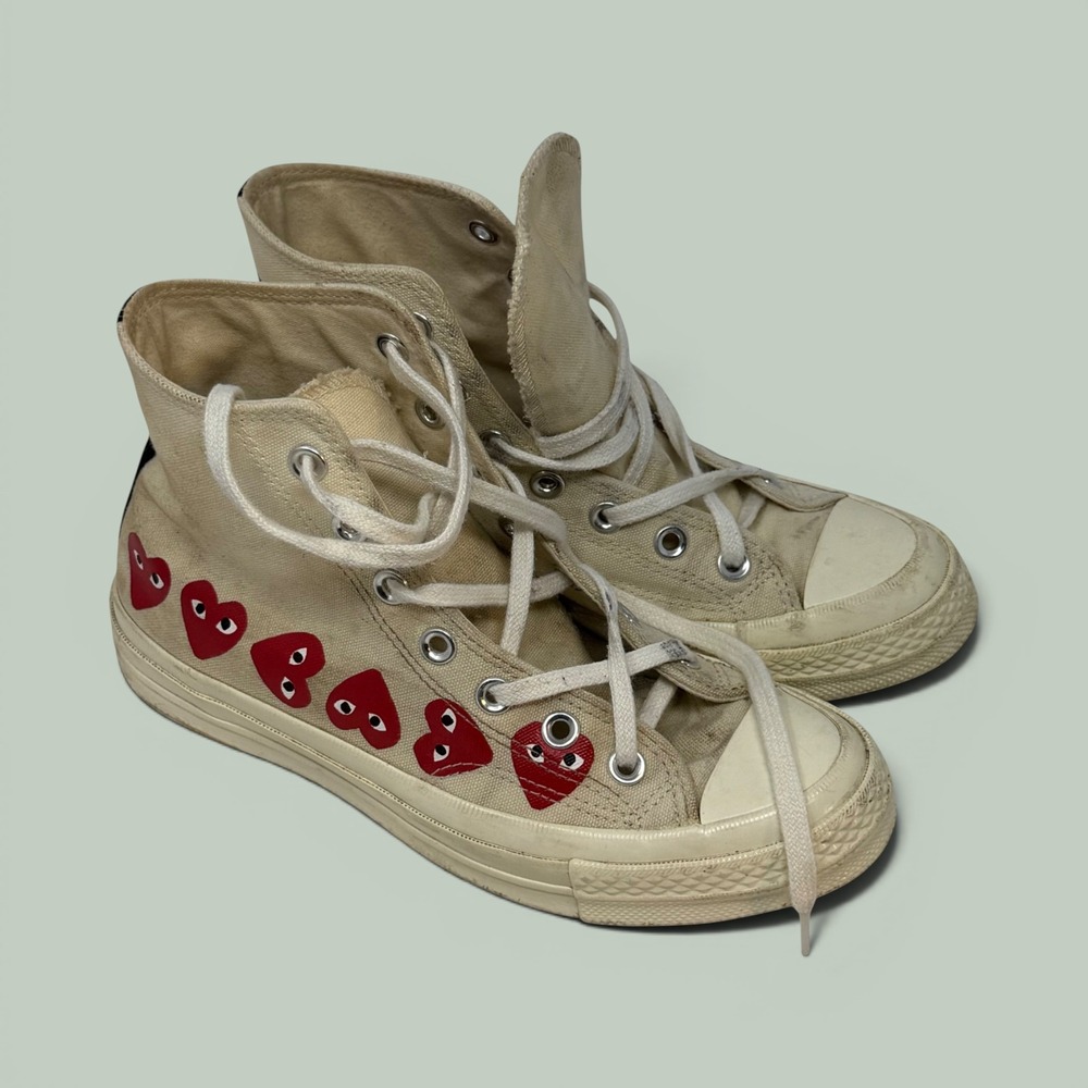 Converse x Comme des Garcons PLAY Chuck 70 High Top‎ Off White Heart Mens 5